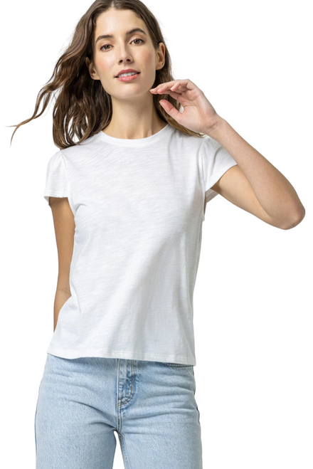 melt the lady bone line bicolor tops - Tシャツ(半袖/袖なし)