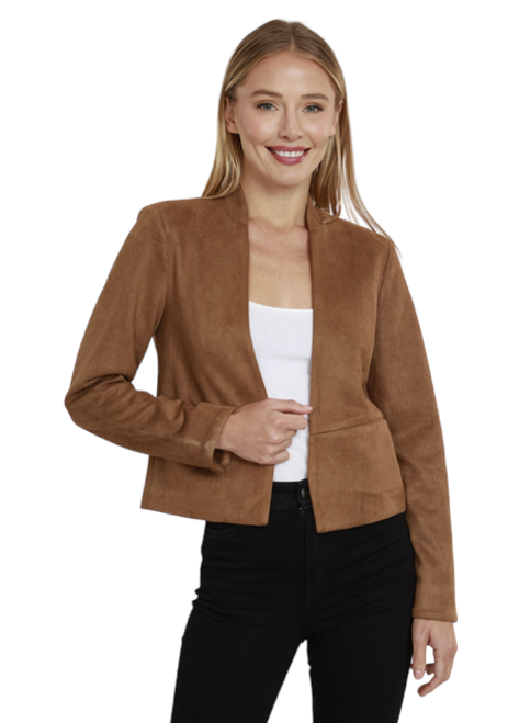 Dolce Cabo Faux Suede Tailored Blazer, Tobacco 