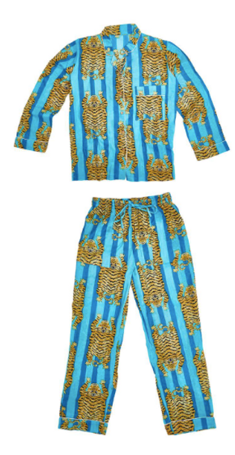 Two's Company Eye of the Tiger Pajamas, Blue 