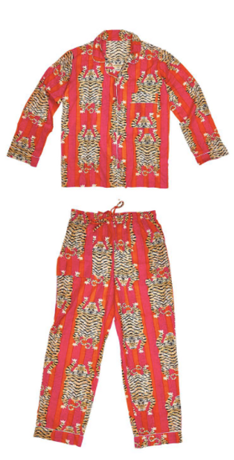 Two's Company Eye of the Tiger Pajamas, Pink 