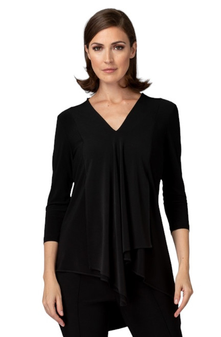 Joseph Ribkoff 3/4 Sleeve Asymmetric Tunic, Black 