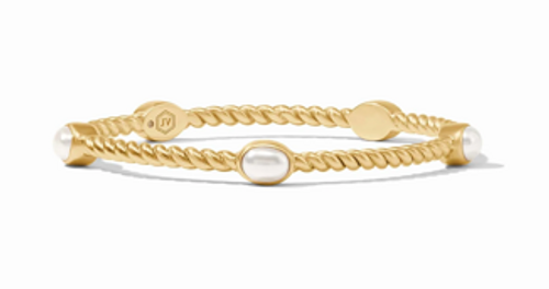 Julie Vos Nassau Stone Bangle, Pearl Large 