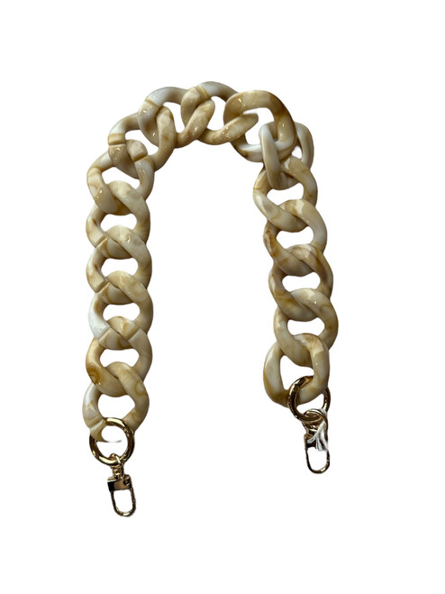 German Fuentes Acrylic Chain Strap, Short Beige  