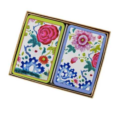 Caspari Jumbo Playing Cards, Floral Porcelain 