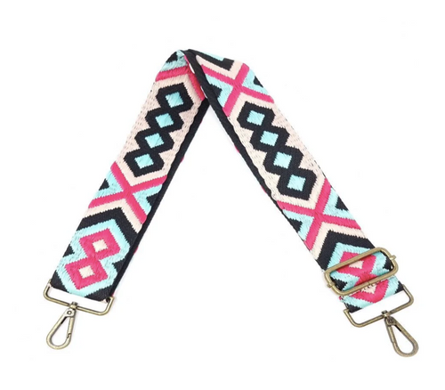 German Fuentes Bag Strap, ETN-1, Hot Pink Turquoise 