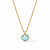 N448GBB00 Antonia Solitaire Necklace Gold Bahamian Blue 