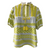 La Fuori Short Sleeve Tie Top, Green/Yellow 