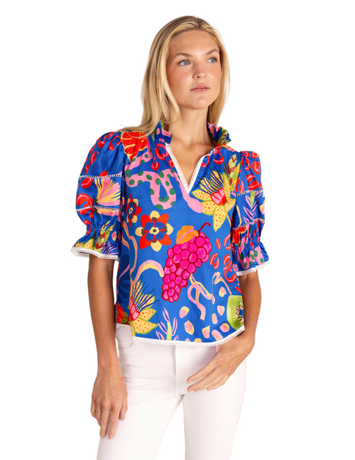 Alden Adair Lottie Top, Blue Orchid - Monkee's of the Village