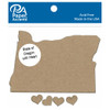 Paper Accents Chip Shape State of Oregon with Heart Natural 4pc