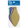 Paper Accents Glitter Cardstock Shape Ornament Bulb Assorted Colors 8pc