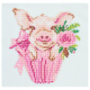 Diamond Art Kit Beginner 8 inch x 8 inch Pig