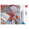 Diamond Art Kit Intermediate 12 inch x 12 inch Stained Glass Cardinals