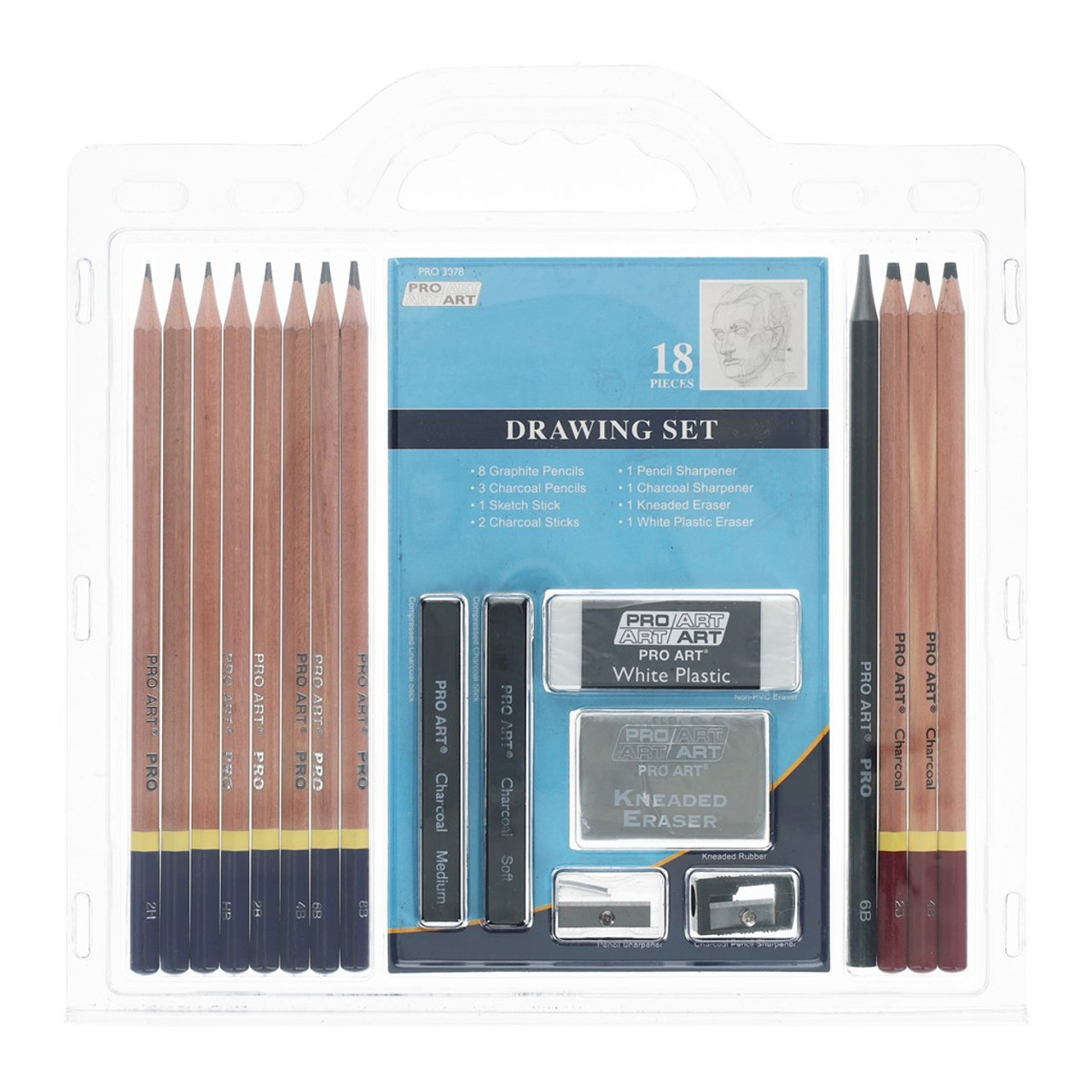 Pro Art Graphite Sketch Pencil Set 4pc Carded