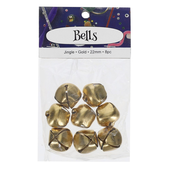 PA Essentials Jingle Bell 22mm 8pc Gold