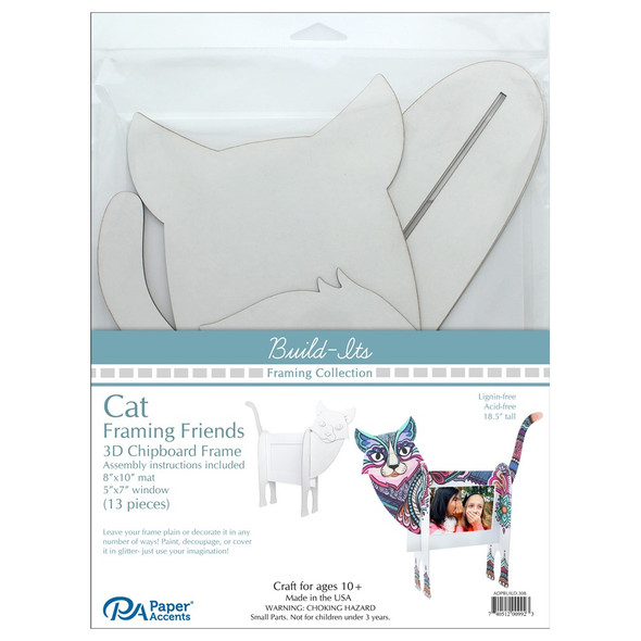 Paper Accents Build Its Framing Friends 8 inch x 10 inch Cat White