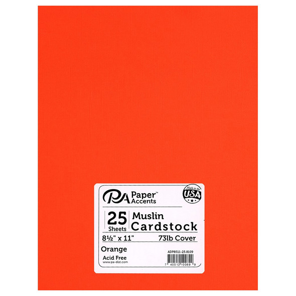 Paper Accents Cardstock 8.5 inch x 11 inch Muslin 73lb Orange 25pc