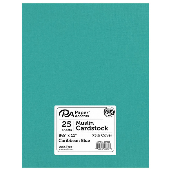 Paper Accents Cardstock 8.5 inch x 11 inch Muslin 73lb Caribbean Blue 25pc