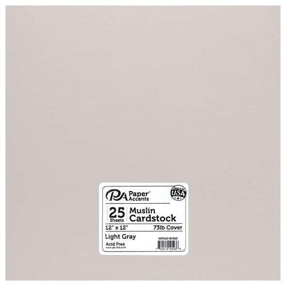 Paper Accents Cardstock 12 inch x 12 inch Muslin 73lb Light Gray 25pc