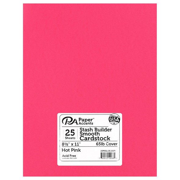 Paper Accents Cardstock 8.5 inch x 11 inch Stash Builder 65lb Hot Pink 25pc
