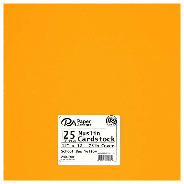 Paper Accents Cardstock 12 inch x 12 inch Muslin 73lb School Bus Yellow 25pc