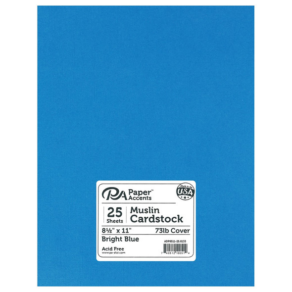 Paper Accents Cardstock 8.5 inch x 11 inch Muslin 73lb Bright Blue 25pc