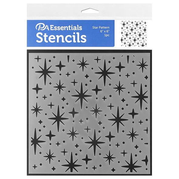 PA Essentials Stencil 6 inch x 6 inch Stars Pattern