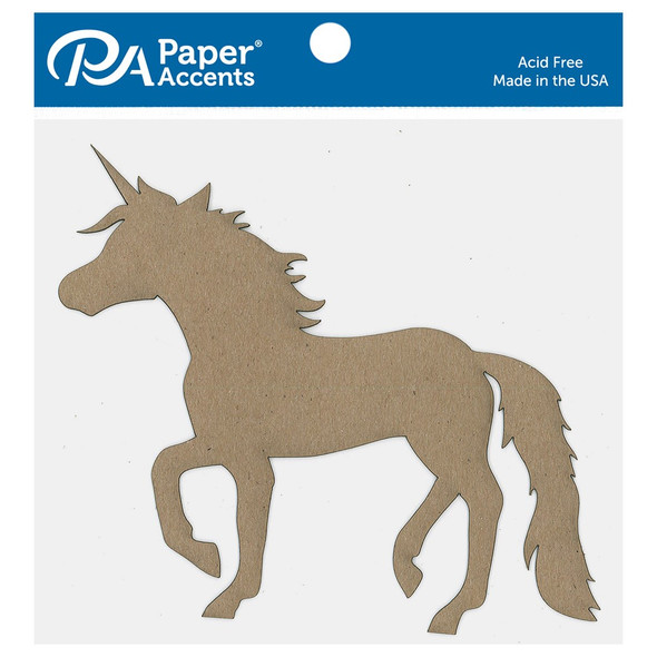 Paper Accents Chip Shape Unicorn Natural 6pc