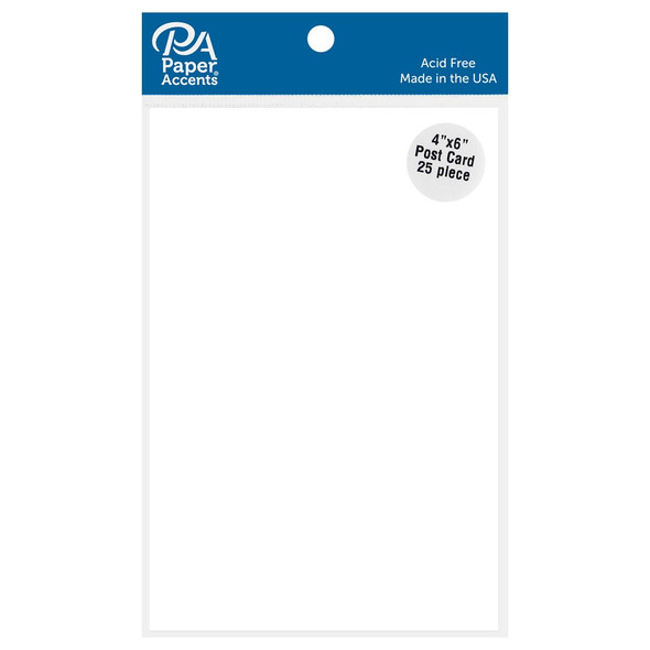 Paper Accents Card Post Card 4 inch x 6 inch White 25pc