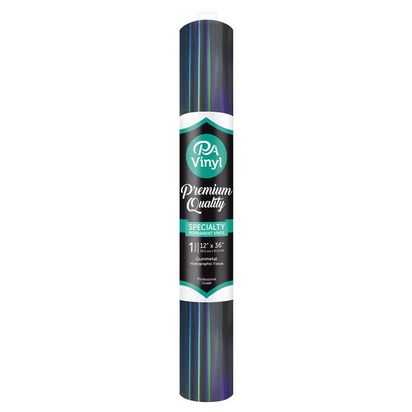 PA Vinyl Permanent Roll 12 inch x 36 inch Holographic Gunmetal