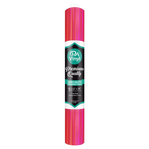 PA Vinyl Permanent Roll 12 inch x 36 inch Holographic Hot Pink