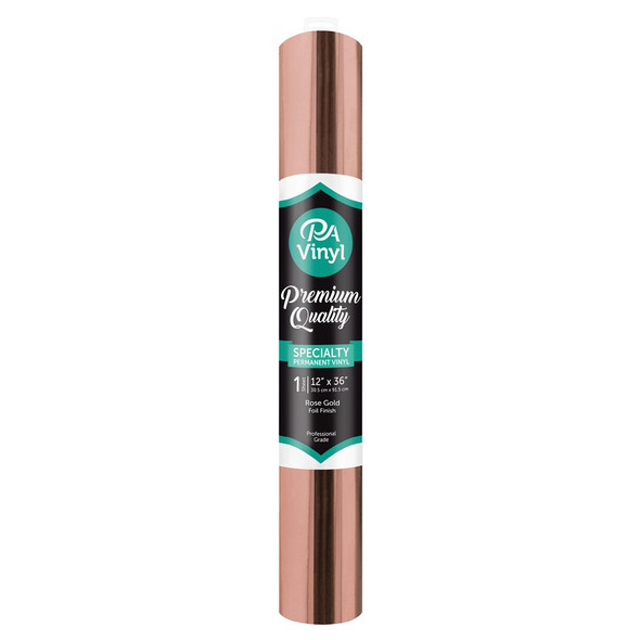 PA Vinyl Permanent Roll 12 inch x 36 inch Foil Rose Gold