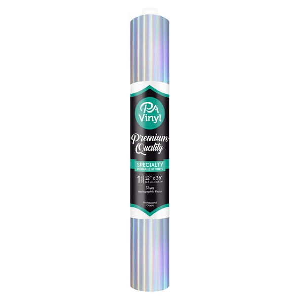 PA Vinyl Permanent Roll 12 inch x 36 inch Holographic Silver