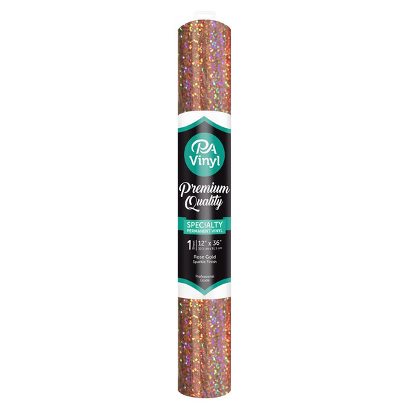 PA Vinyl Permanent Roll 12 inch x 36 inch Sparkle Rose Gold