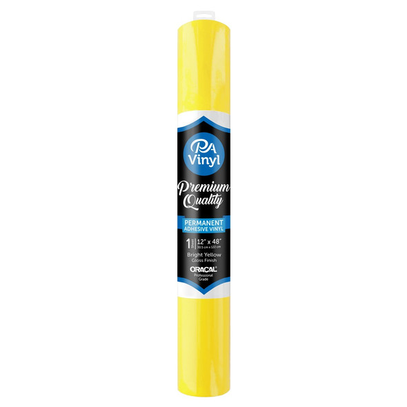 PA Vinyl Permanent Roll 12 inch x 48 inch Gloss Bright Yellow