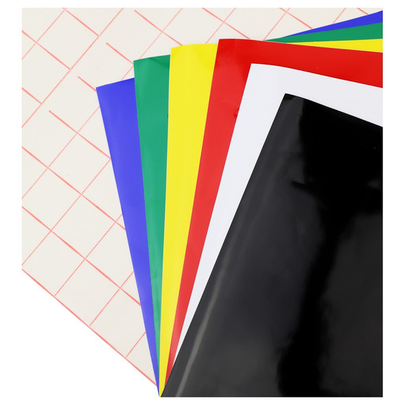 PA Vinyl Permanent Roll 12 inch x 12 inch Combo Pack Primary With Transfer Tape