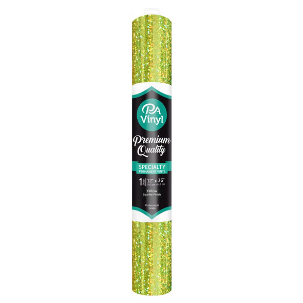 PA Vinyl Permanent Roll 12 inch x 36 inch Sparkle Yellow
