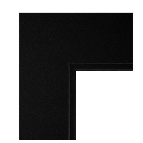 PA Framing Mat Double 8 inch x 10 inch /4 inch x 6 inch Black Core Black/Black
