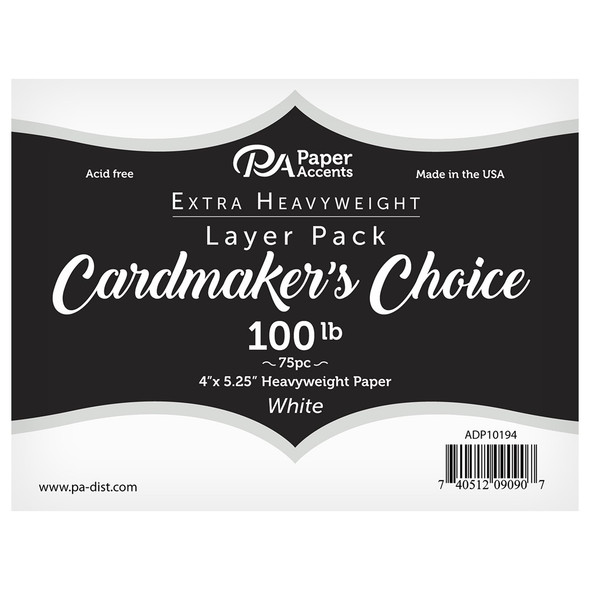 Paper Accents Cardstock Pack Cardmakers Choice 4 inch x 5.25 inch Layer 100lb White 75pc