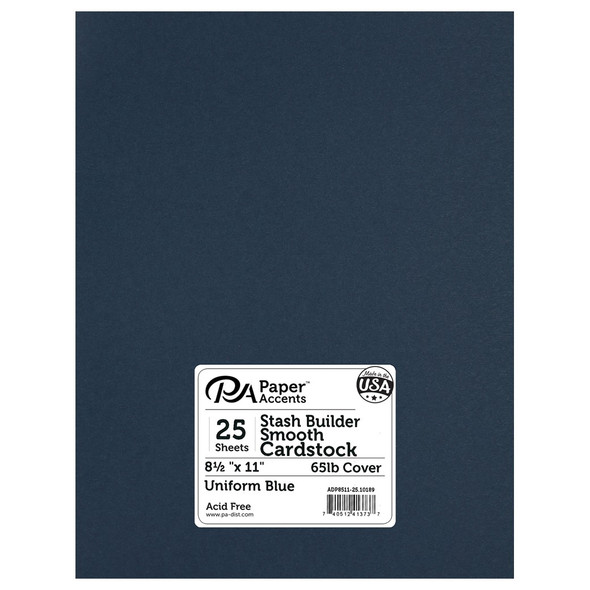 Paper Accents Cardstock 8.5 inch x 11 inch Stash Builder 65lb Uniform Blue 25pc