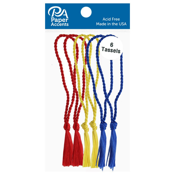 Paper Accents Tassels 6pc Red Royal Maize