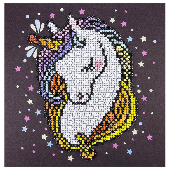 Diamond Art Kit Beginner 8 inch x 8 inch Heart Unicorn