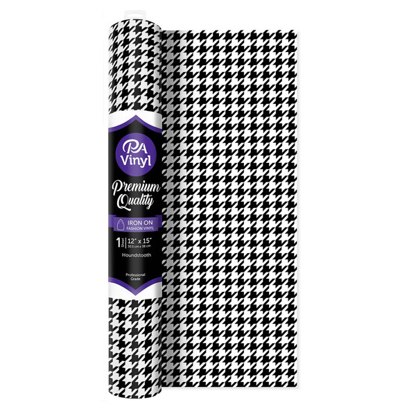 PA Vinyl Iron On Roll 12 inch x 15 inch Print Houndstooth