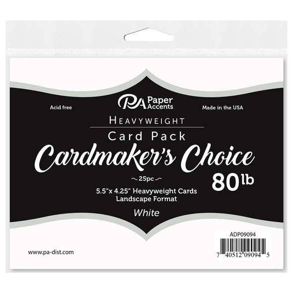 Paper Accents Card Cardmakers Choice 4.25 inch x 5.5 inch Landscape 80lb White 25pc