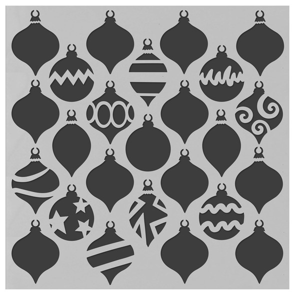 PA Essentials Stencil 6 inch x 6 inch Christmas Ornaments