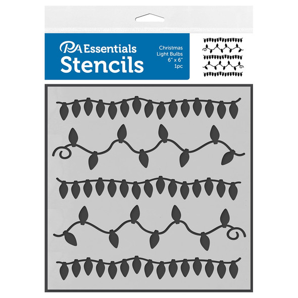 PA Essentials Stencil 6 inch x 6 inch Christmas Light Bulbs