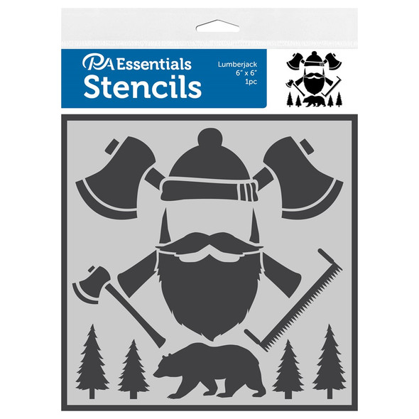 PA Essentials Stencil 6 inch x 6 inch Lumberjack