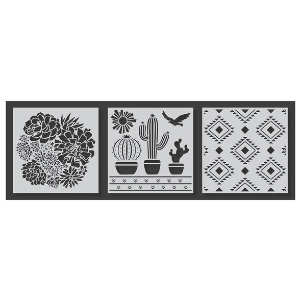 PA Essentials Stencil 6 inch x 6 inch Southwest Collection 3pc