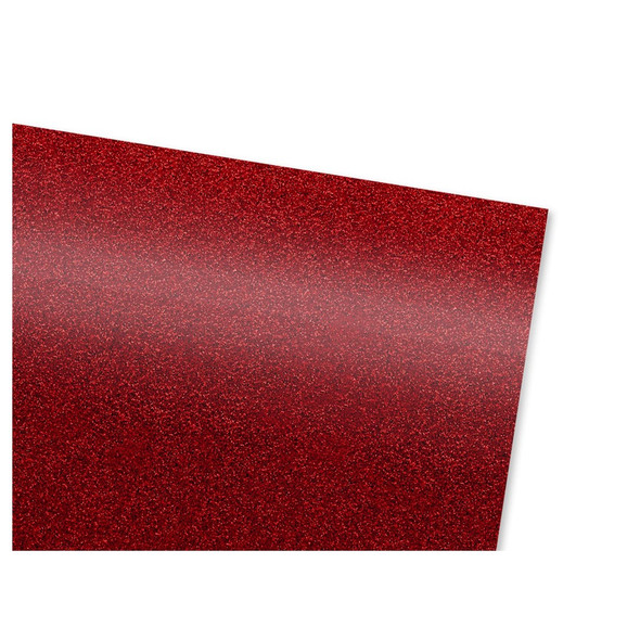 PA Vinyl Iron On Roll 12 inch x 15 inch Stretch Glitter Red