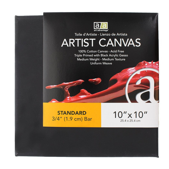 Art Advantage Artist Canvas Visual Edge 10 inch x 10 inch Black