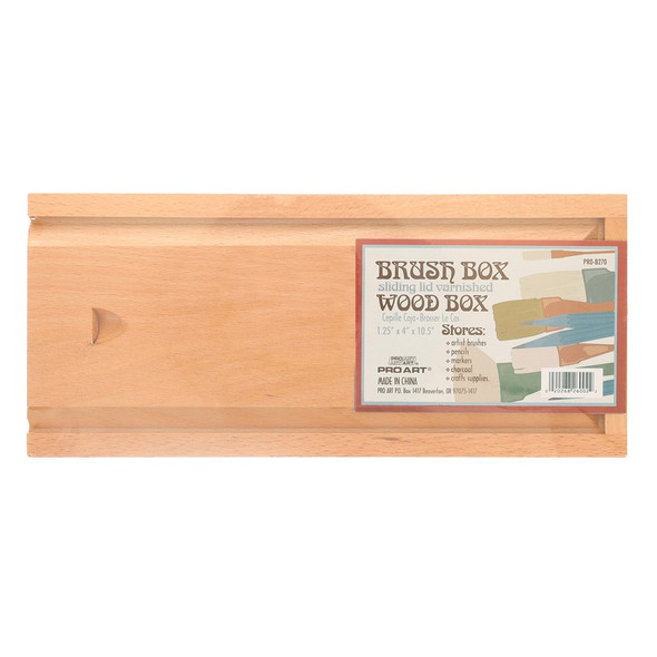 Pro Art Box Brush Wood 10 1/2 inch x 4 inch x 1 1/4 inch